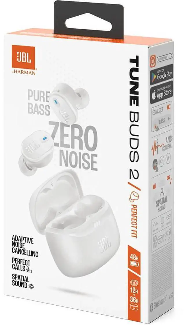 Alt view image 7 of 14 - JBL TBUDS2WHT Tune Buds 2 True Wireless Earbuds with Adaptive Noise Cancelling - White