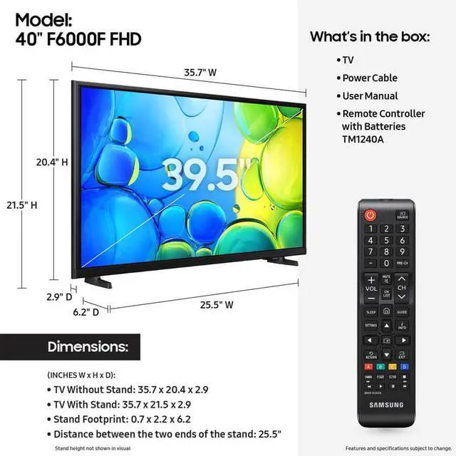 Alt view image 2 of 7 - Samsung UN40F6000F 40 inch Class FHD LCD Smart TV