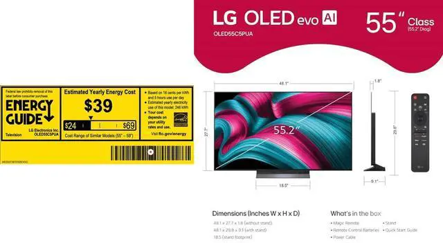 Alt view image 6 of 6 - LG OLED55C5P 55 inch Class C5 Series 4K OLED Smart TV