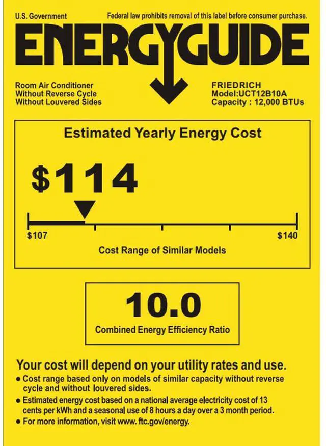 Alt view image 5 of 5 - Friedrich UCT12B10A 12,000 BTU Through-the-Wall Smart Air Conditioner