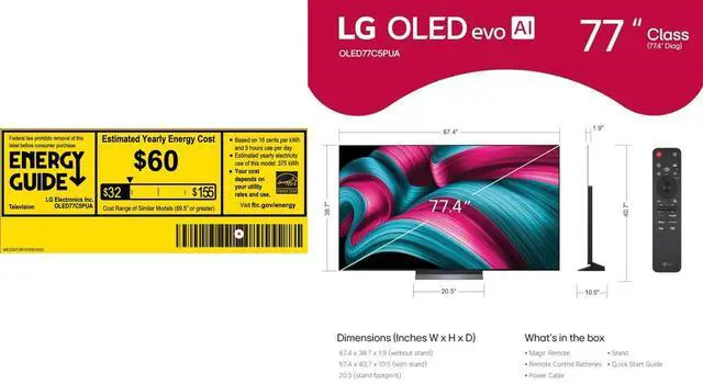 Alt view image 6 of 6 - LG OLED77C5P 77 inch Class C5 Series 4K OLED Smart TV