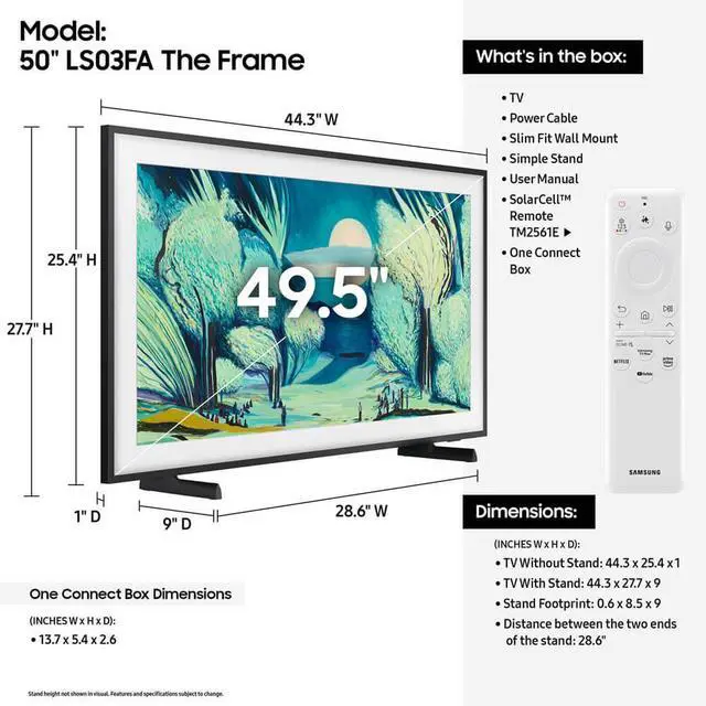 Alt view image 6 of 8 - Samsung The Frame QN50LS03FA 50" 4K HDR Smart QLED TV - QN50LS03FAFXZA