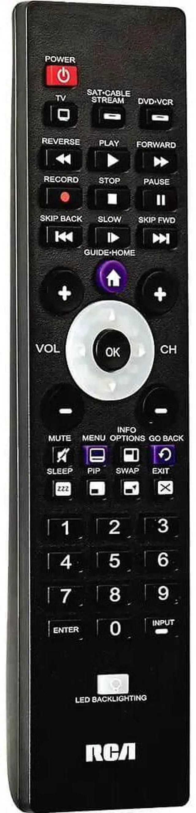 Alt view image 3 of 4 - RCA RCR003RWDEV 3-Device Backlit Universal Remote - Black
