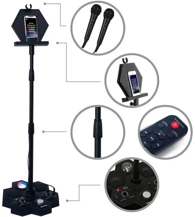 Alt view image 2 of 6 - Singsation SPKA720 Performer Deluxe All-In-One Karaoke Party System - Black