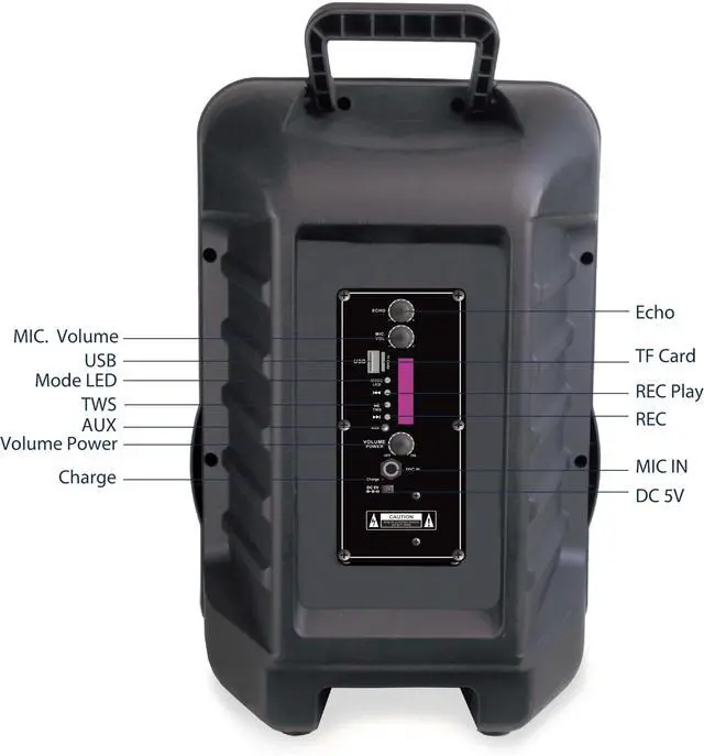 Alt view image 3 of 4 - Naxa NDS1231 Portable 12 inch 3,000 Watt Bluetooth Party Speaker with Disco Light