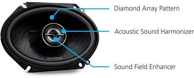 Alt view image 2 of 11 - Kenwood KFCC6898 6x8 inch Oval 2-Way Car Speakers - Black