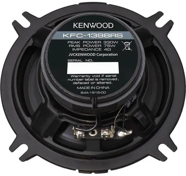 Alt view image 6 of 7 - Kenwood KFC1398 5-1/4 inch Round 2-Way Car Speakers - Black