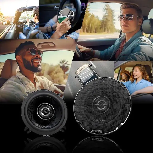 Alt view image 2 of 7 - Kenwood KFC1398 5-1/4 inch Round 2-Way Car Speakers - Black
