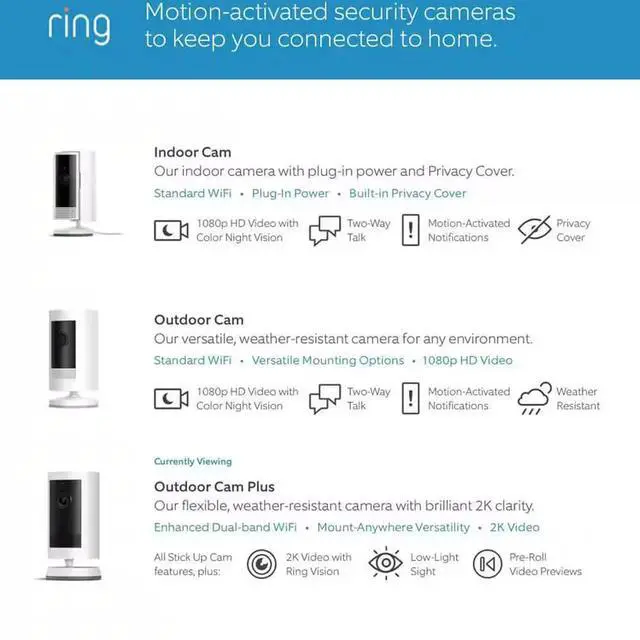 Alt view image 5 of 7 - Ring OUTDRCAMPLSB Outdoor Cam Plus Stick-Up Battery Camera - Black