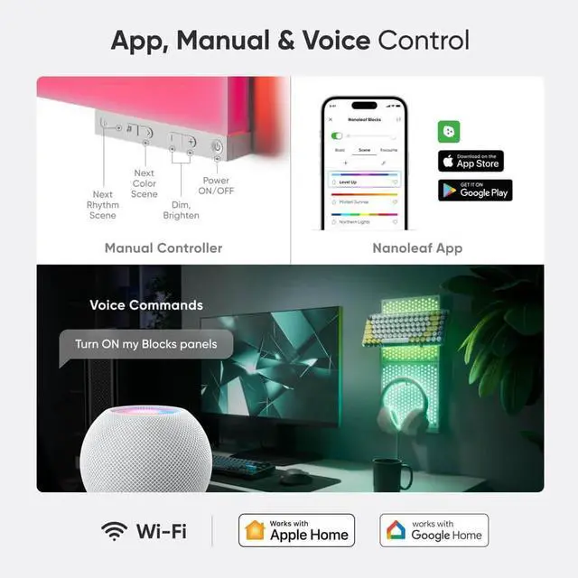 Alt view image 6 of 7 - nanoleaf N8100K0310CB Blocks Combo XL Smart Light Smarter Kit