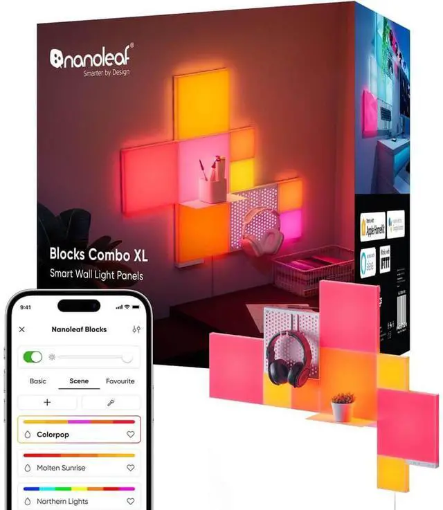Alt view image 7 of 7 - nanoleaf N8100K0310CB Blocks Combo XL Smart Light Smarter Kit