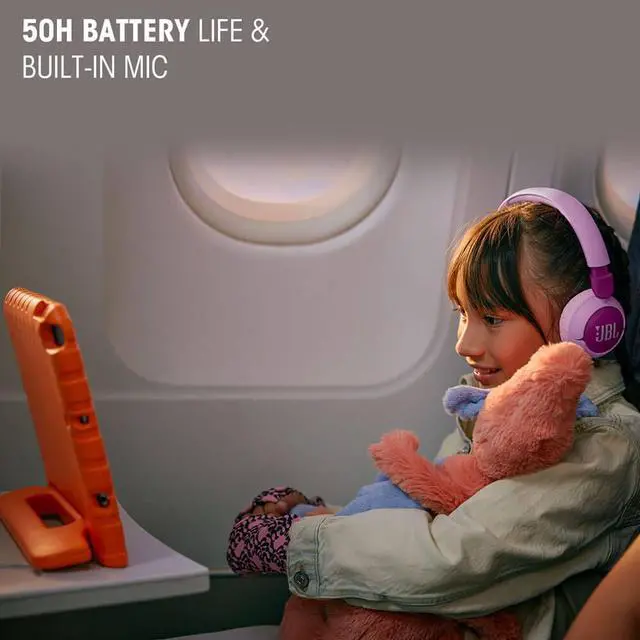 Alt view image 7 of 7 - JBL JR320BTBLU Junior 320BT Kids Wireless On-Ear Headphones - Blue