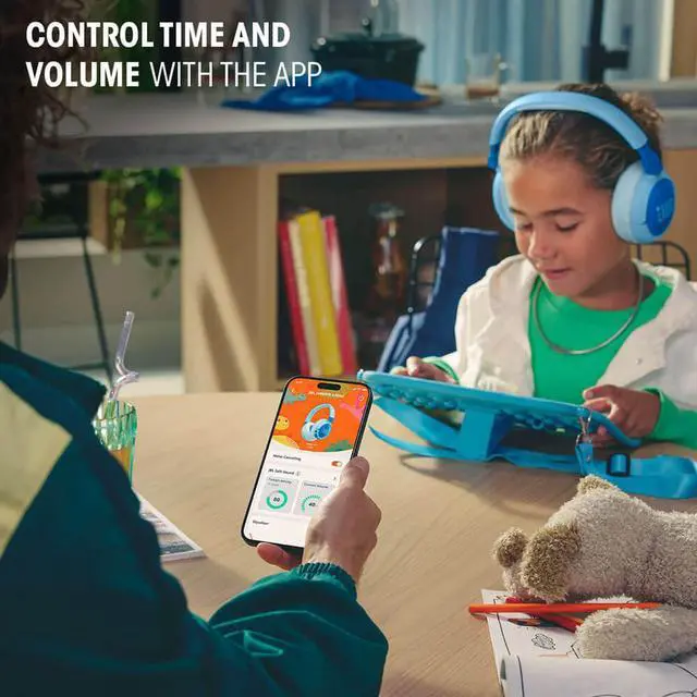 Alt view image 4 of 14 - JBL JR470NCWHT Junior 470NC Kids Wireless Over-Ear Noise Canceling Headphones - White