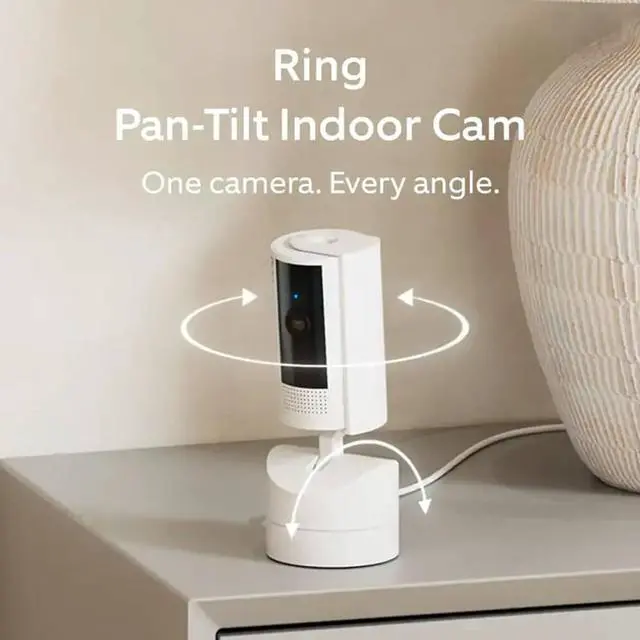 Alt view image 2 of 7 - Ring - Pan-Tilt Indoor Security Cam with 360° Horizontal Pan Coverage, Live View & Two-Way Talk, and HD Video - White