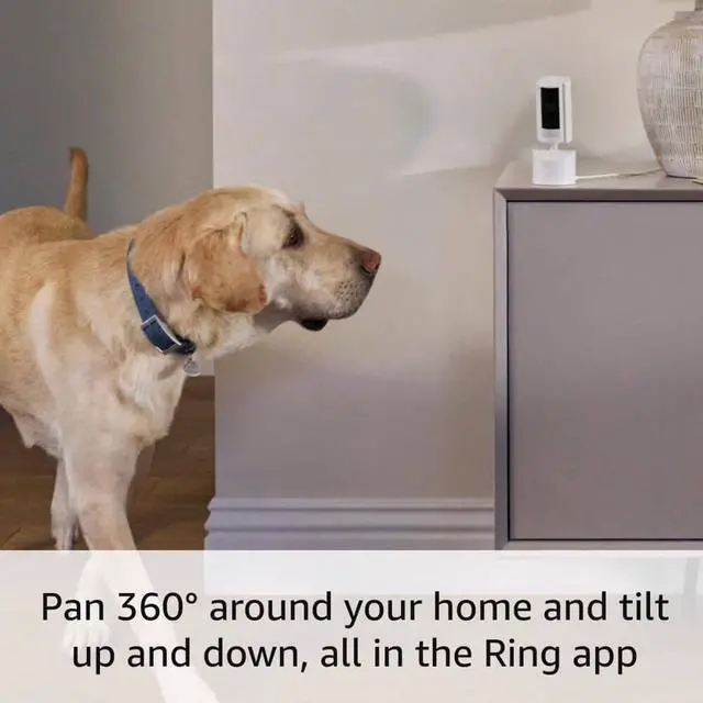 Alt view image 3 of 7 - Ring - Pan-Tilt Indoor Security Cam with 360° Horizontal Pan Coverage, Live View & Two-Way Talk, and HD Video - White