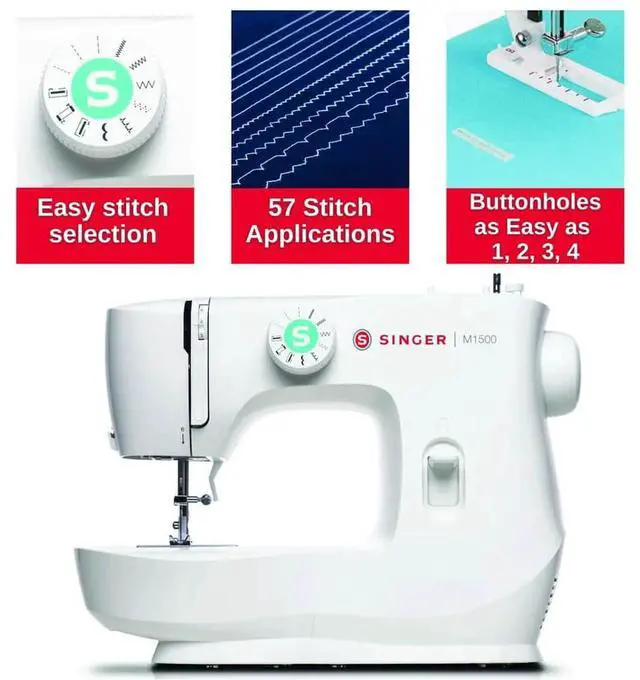 Alt view image 4 of 7 - Singer M1500KIT M1500 Sewing Machine with Bonus Sewing Kit