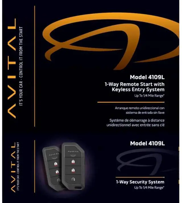 Alt view image 2 of 4 - Avital 4109L 1-Way Remote Start System with Car Alarm