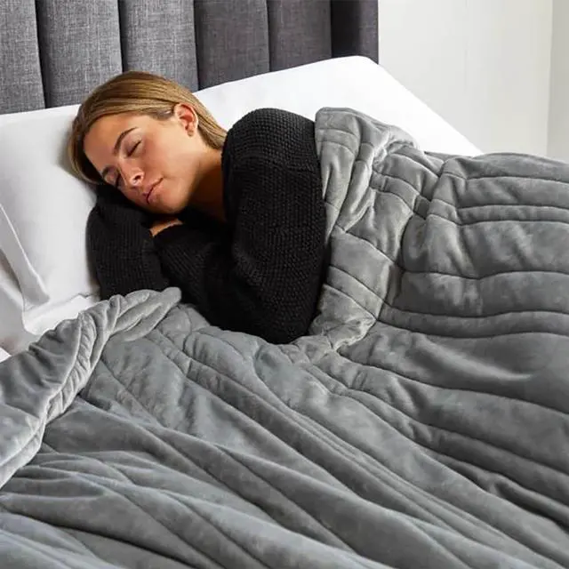 Alt view image 3 of 3 - Malouf Queen Anchor 15lb Weighted Blanket - Ash Grey