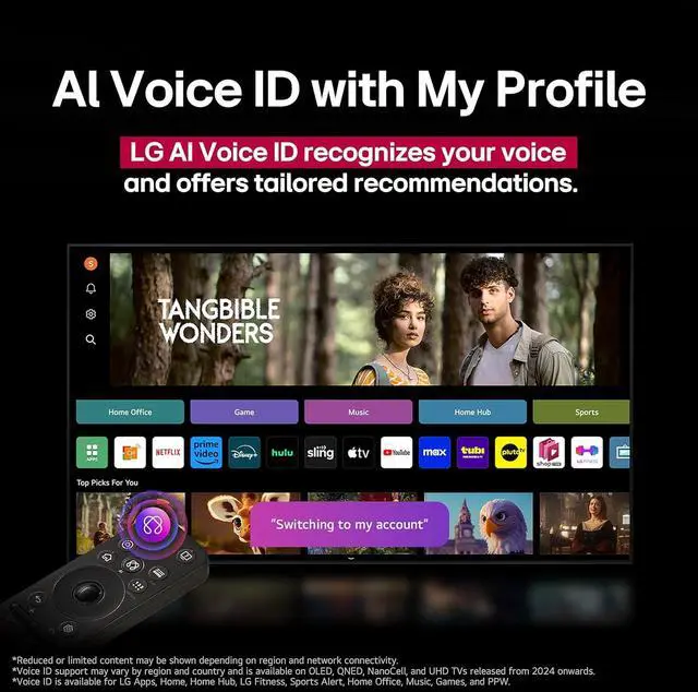 Alt view image 3 of 7 - LG OLED evo AI 4K Smart TV w/A9 Gen8, 144Hz, Dolby Vision/Atmos, HDR10, AI Upscaling, Alexa + UAX 4K HDMI Cable + CPS 24-Mo Protection + Streaming Bundle (OLED55C5PUA, 2025)