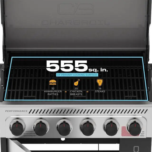Alt view image 6 of 7 - Char-Broil 463286125 Performance Series FlavorMax 6-Burner Gas Grill - Stainless