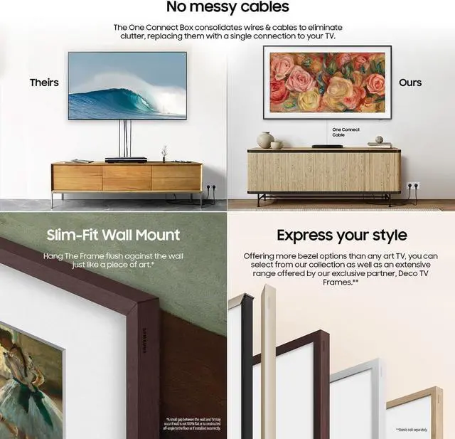 Alt view image 2 of 7 - Samsung 55-Inch Modern White The Frame LS03D QLED 4K Smart TV Bundle, Quantum HDR, Art Mode, Slim Fit Wall Mount, Alexa Built-in w/Bezel, AUX HDMI Cable, CPS 24-Month Protection, Streaming Bundle