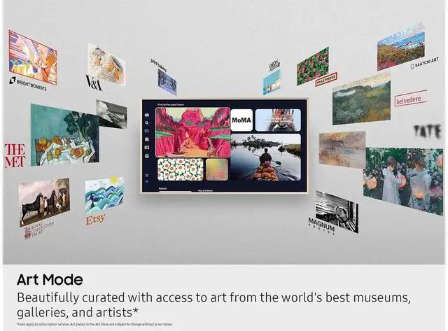 Alt view image 5 of 7 - Samsung 55-Inch Modern White The Frame LS03D QLED 4K Smart TV Bundle, Quantum HDR, Art Mode, Slim Fit Wall Mount, Alexa Built-in w/Bezel, AUX HDMI Cable, CPS 24-Month Protection, Streaming Bundle