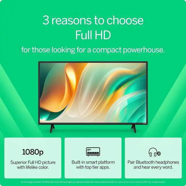 Alt view image 6 of 7 - Vizio VFD40MKIT1  VFD40M 40 inch 1080p Full HD Smart TV Bundle - Alexa Compatible, Bluetooth, HDR, HDMI VRR, ThinFrame