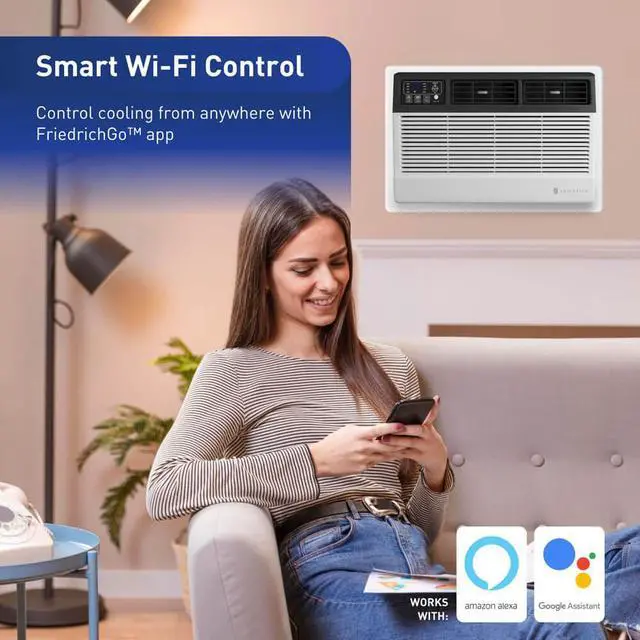 Alt view image 5 of 7 - Friedrich UET12B33A 12,000 BTU Heat/Cool Through-the-Wall Smart Air Conditioner