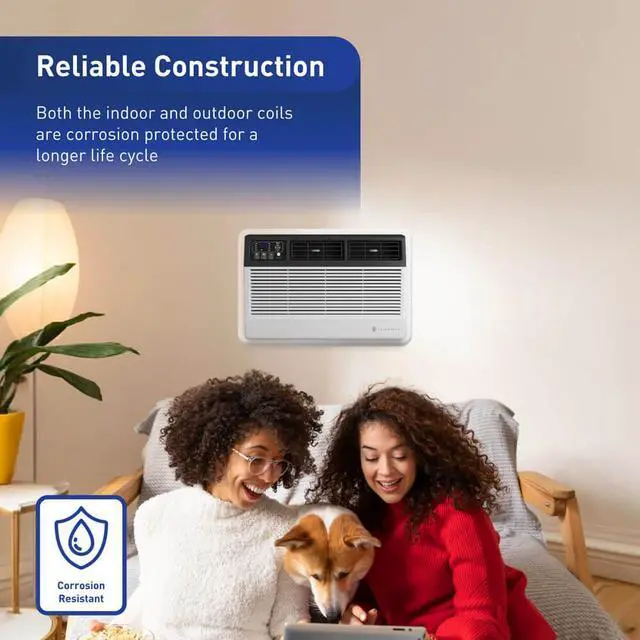 Alt view image 7 of 7 - Friedrich UET12B33A 12,000 BTU Heat/Cool Through-the-Wall Smart Air Conditioner