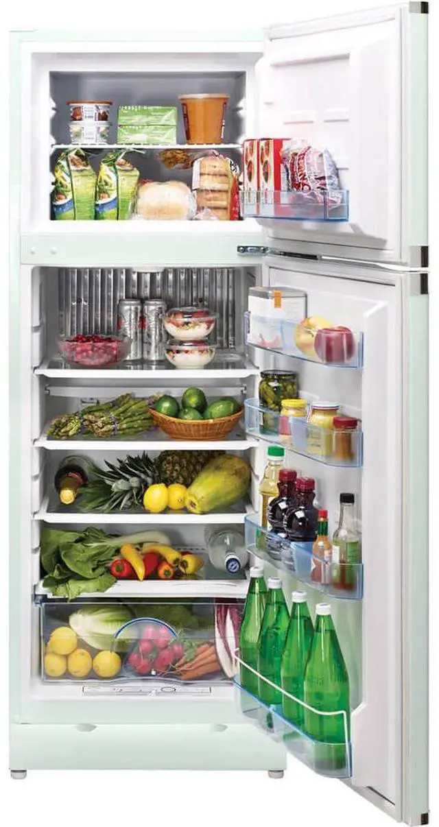 Alt view image 3 of 6 - UNIQUE UGP10CCRSMLG 10 Cu. Ft. Classic Retro Summer Mint Green Propane Top Freezer Refrigerator