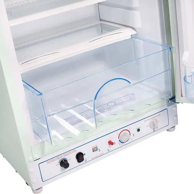 Alt view image 6 of 6 - UNIQUE UGP10CCRSMLG 10 Cu. Ft. Classic Retro Summer Mint Green Propane Top Freezer Refrigerator