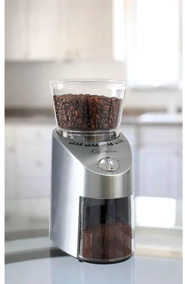 Alt view image 2 of 5 - Capresso 56595 Infinity Conical Burr Grinder - Stainless - Factory Refurbished