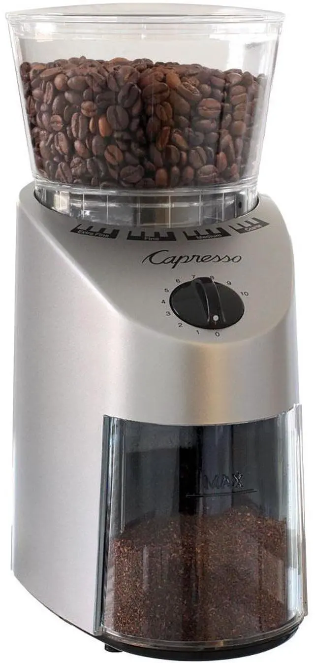 Alt view image 2 of 5 - Capresso 56094 Infinity Conical Burr Grinder - Stainless Finish - Factory Refurbished