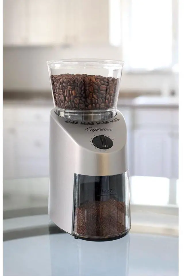 Main image of Capresso 56094 Infinity Conical Burr Grinder - Stainless Finish - Factory Refurbished