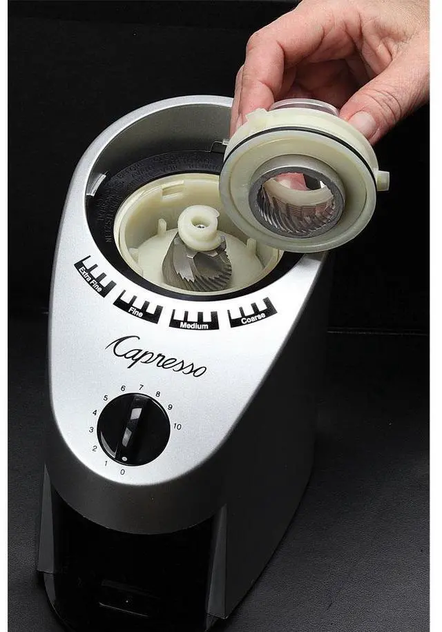 Alt view image 4 of 5 - Capresso 56094 Infinity Conical Burr Grinder - Stainless Finish - Factory Refurbished