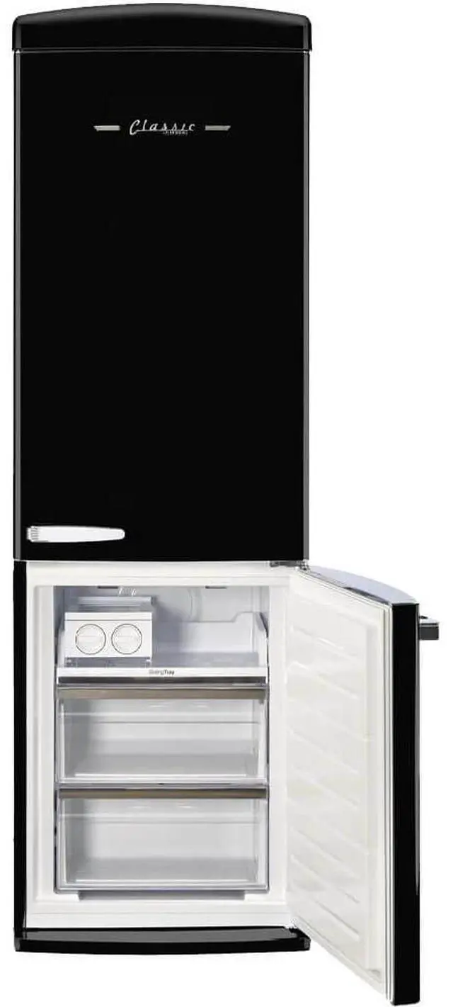 Alt view image 4 of 7 - UNIQUE UGP340LBAC 12 Cu. Ft. Midnight Black Counter-Depth Retro Bottom Freezer Refrigerator