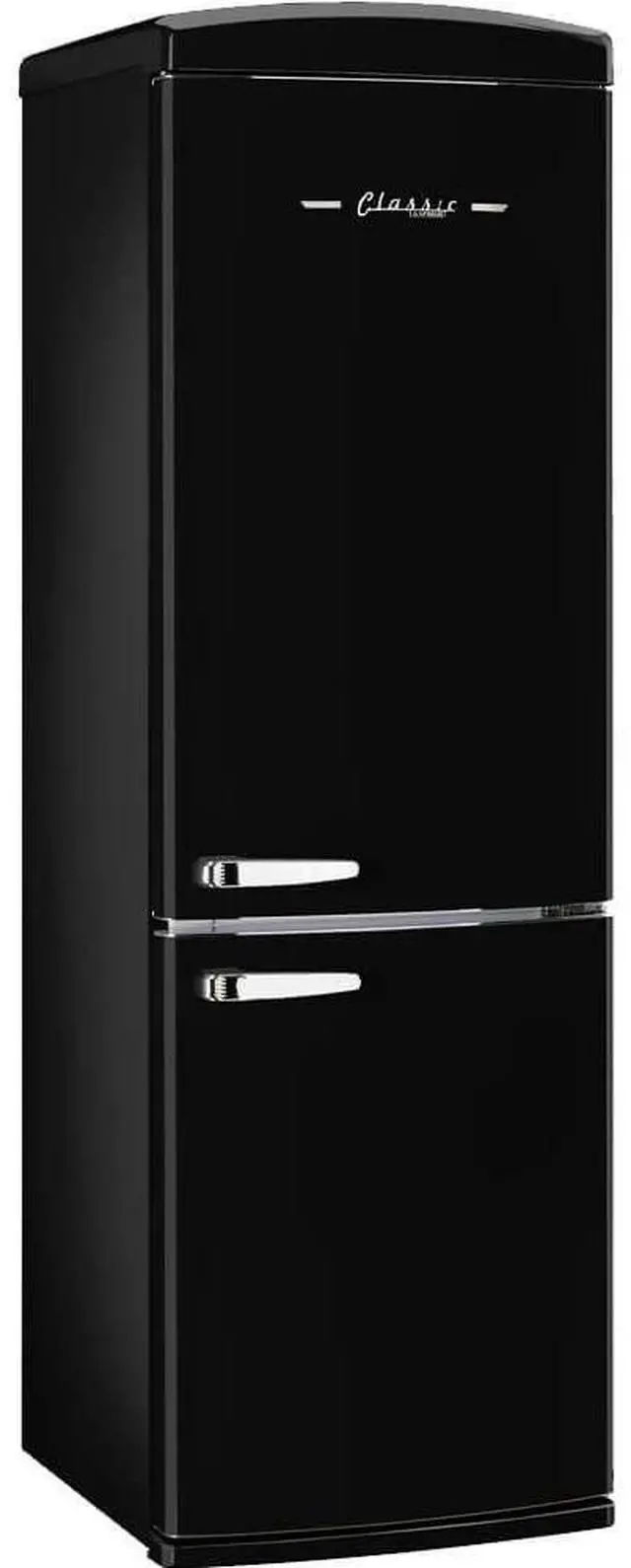 Main image of UNIQUE UGP340LBAC 12 Cu. Ft. Midnight Black Counter-Depth Retro Bottom Freezer Refrigerator