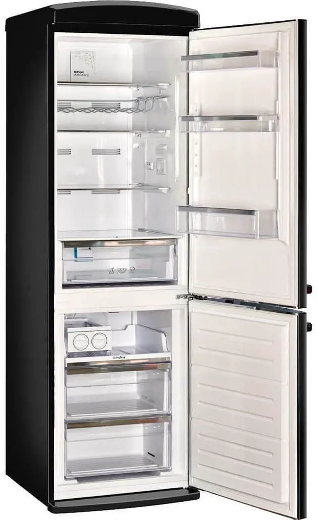 Alt view image 2 of 7 - UNIQUE UGP340LBAC 12 Cu. Ft. Midnight Black Counter-Depth Retro Bottom Freezer Refrigerator