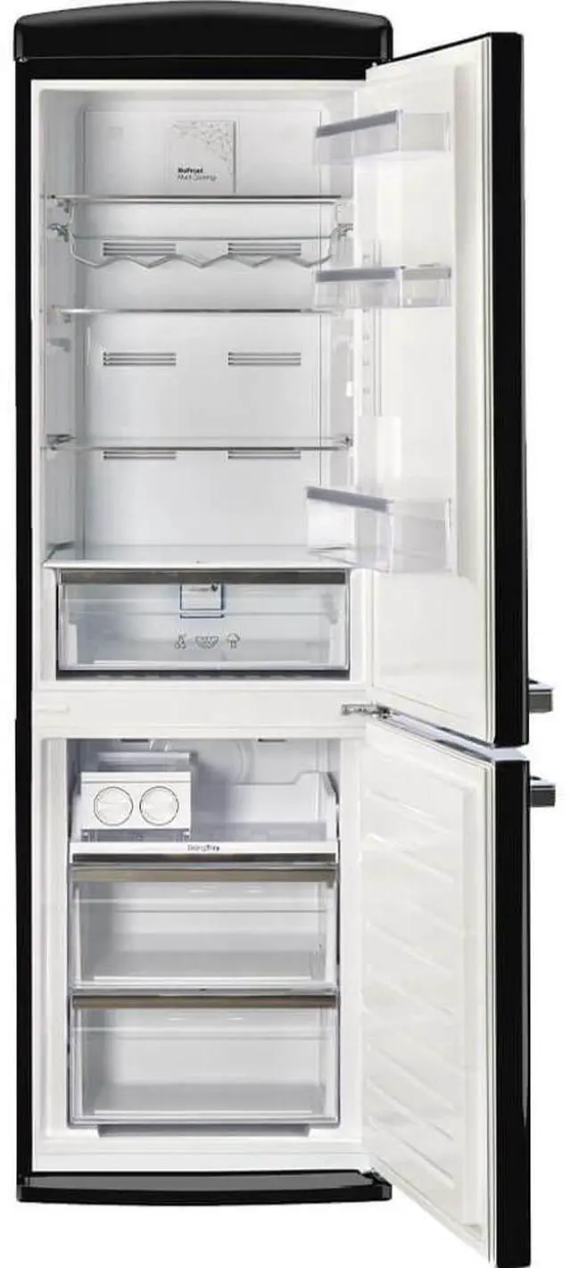 Alt view image 6 of 7 - UNIQUE UGP340LBAC 12 Cu. Ft. Midnight Black Counter-Depth Retro Bottom Freezer Refrigerator