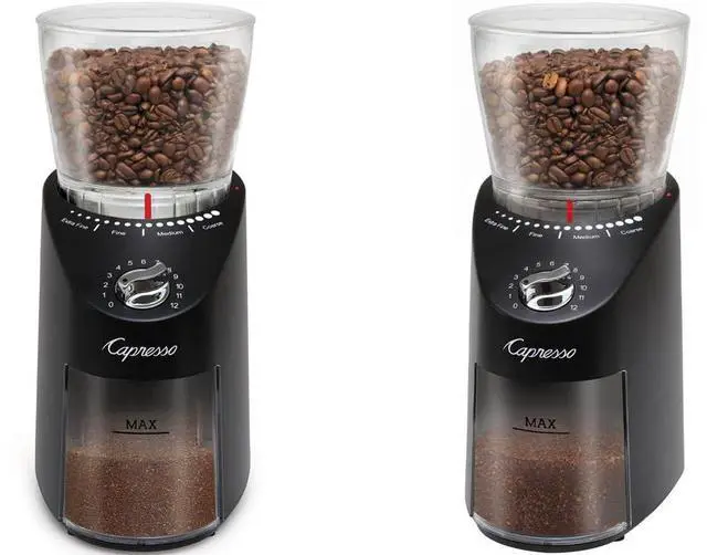 Alt view image 4 of 6 - Capresso 57091 Infinity Plus Conical Burr Grinder - Black - Factory Refurbished