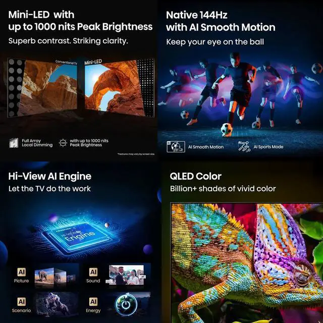 Alt view image 5 of 6 - Hisense 75U65QF 75 inch Class U6 Series 4K Mini-LED QLED UHD Smart Fire TV