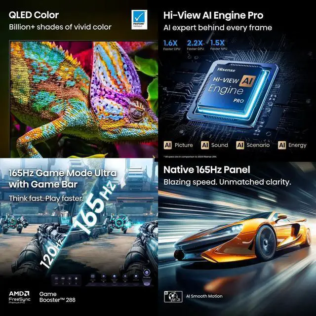 Alt view image 3 of 5 - Hisense 75U8QG 75 inch Class U8 Series 4K Mini-LED QLED UHD Smart Google TV