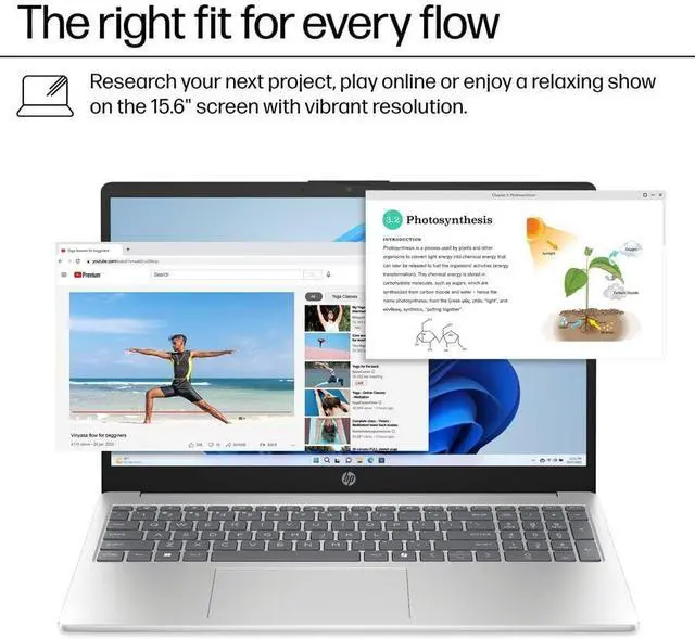 Alt view image 5 of 7 - HP 15.6 HD Touchscreen Laptop Bundle, AMD Ryzen 5 7520U, 8GB RAM, 256GB SSD, for Student and Home Use w/AUX HDMI Cable, Webroot Antivirus, 2-Year Warranty