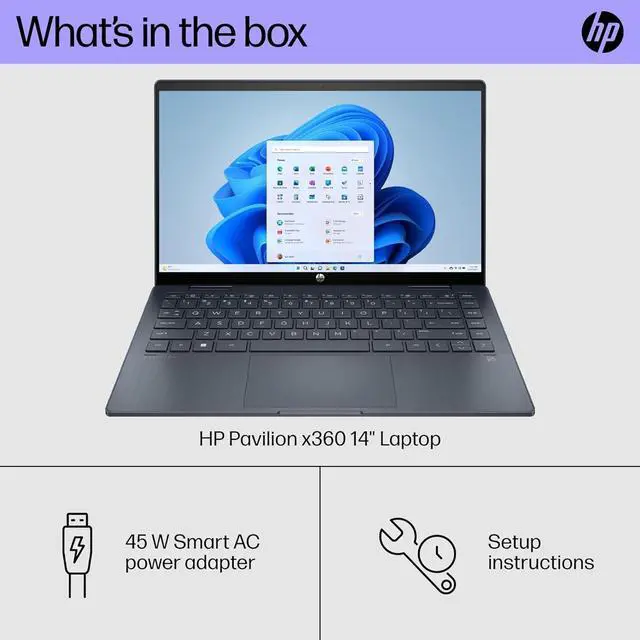 Alt view image 7 of 7 - HP Pavilion x360 14EK1010NR 14 2-in-1 Touchscreen Laptop Intel Core i3, 8GB RAM, 256GB SSD, Windows 11 Home, Bundle with 2-Year Warranty & Antivirus