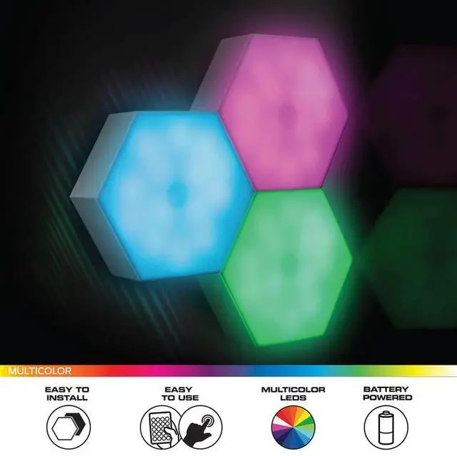 Alt view image 3 of 7 - Monster MLB71056RGB Multi-Color LED Touch Light - 3 Pack