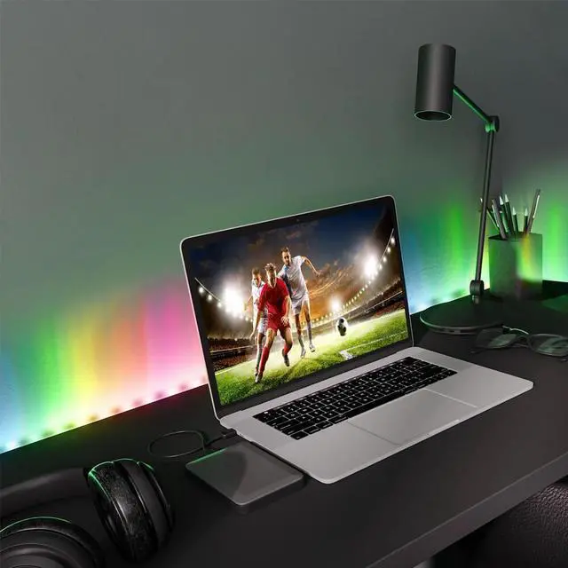 Alt view image 6 of 6 - Monster MLW71010ICM 10 Ft. Sound Reactive Color Flow Indoor LED Razer Chroma Smart Light Strip