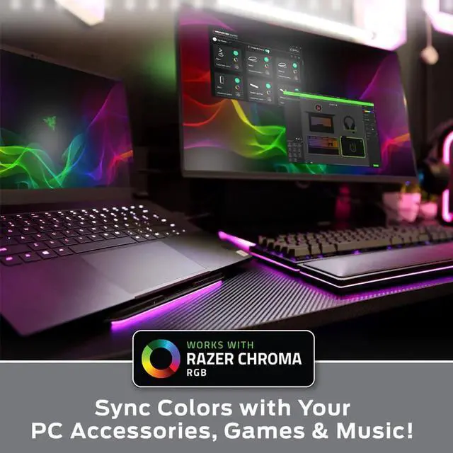 Alt view image 4 of 6 - Monster MLW71010ICM 10 Ft. Sound Reactive Color Flow Indoor LED Razer Chroma Smart Light Strip