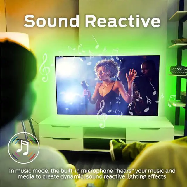 Alt view image 2 of 6 - Monster MLW71025ICM 25 Ft. Sound Reactive Color Flow Indoor LED Razer Chroma Smart Light Strip