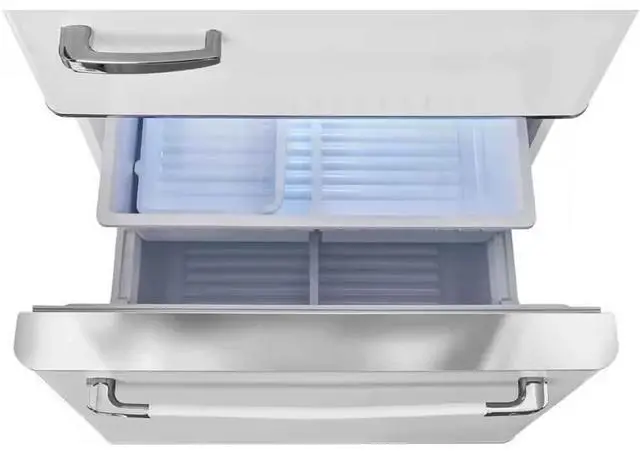 Alt view image 4 of 6 - UNIQUE UGP510LWAC 17.7 Cu. Ft. Marshmallow White Classic Retro Counter-Depth Bottom Freezer Refrigerator