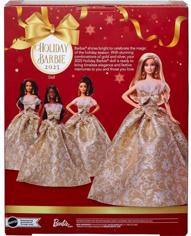 Alt view image 7 of 7 - Mattel JBH95 Barbie Signature 2025 Holiday Doll - Blonde